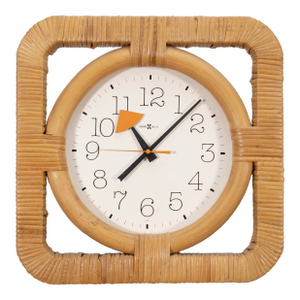 Vintage Mid Century Mod Rattan Basket Clock by George Nelson for Herman Miller