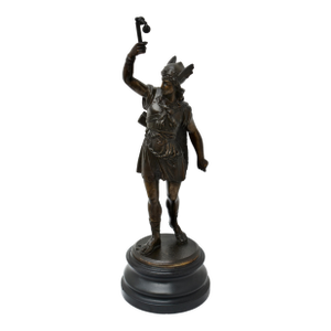 Antique Spelter Bronze Finish Roman Warrior Statue