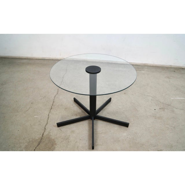 Postmodern 1980’s Postmodern Metal & Glass Side Table For Sale - Image 3 of 12