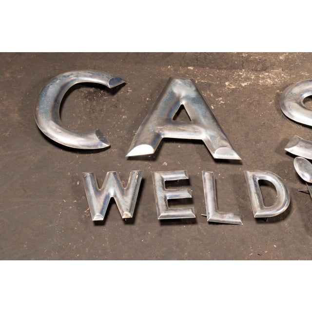 c. 1920s/1930s; C. A. Schrader - Glendale, CA Set of industrial metal channel letters spelling out "CA Schrader Welding...
