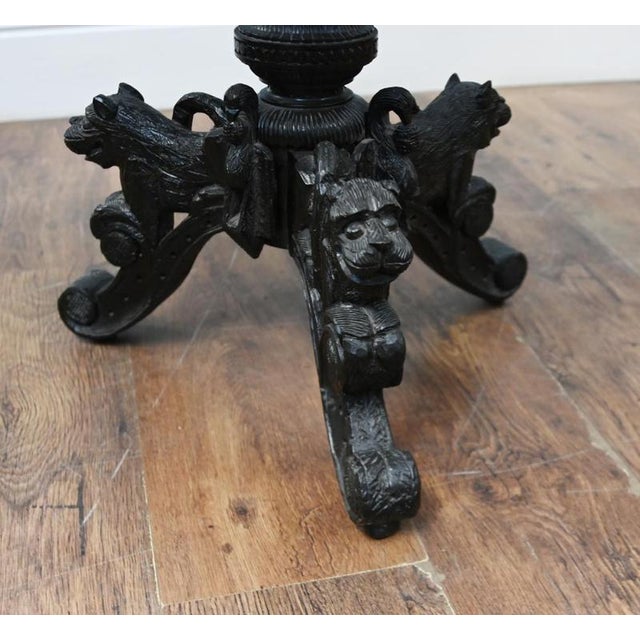 Carved Burmese Side Table Harwood Mayanmar Burma Colonial Furniture For Sale - Image 6 of 10