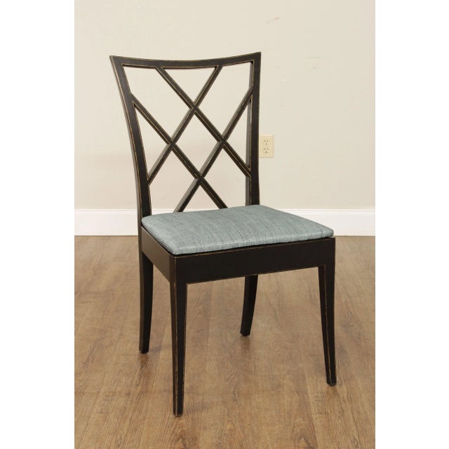 Chippendale Vintage Chinese Chippendale Style Ebonized Dining Chairs - Set of 4 For Sale - Image 3 of 13