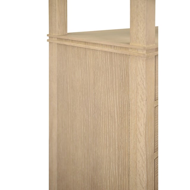 Worlds Away Matthew Izzo Home Brooke Cerused Oak Four Drawer Etagere For Sale - Image 4 of 7