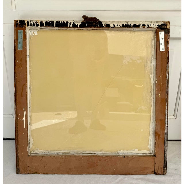 Rustic Italian Print Framed in Antique Window Frame For Sale - Image 4 of 8