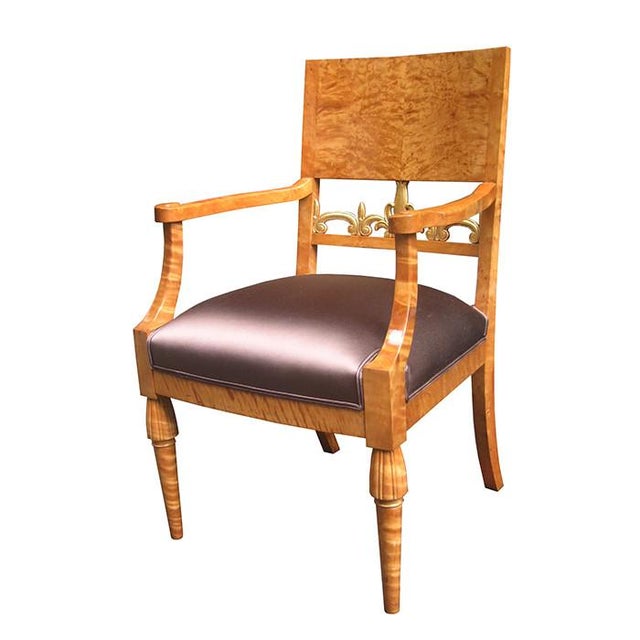 Brown Early 19th Century Pair of Neoclassical Armchairs For Sale - Image 8 of 10
