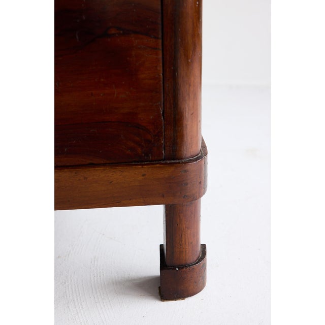19th Century Italian Walnut Commode, Neoclassical Design, Brass Knobs For Sale - Image 14 of 17