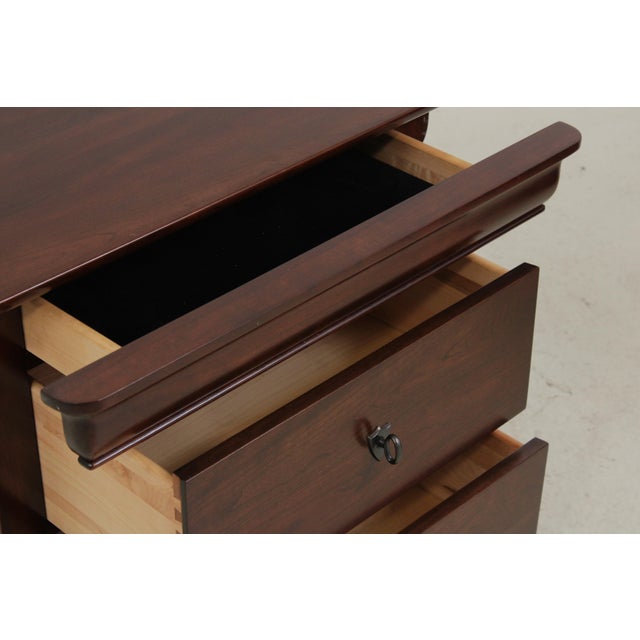 Wood Pair of Nichols & Stone Stickley Cherry 3 Drawer Nightstands For Sale - Image 7 of 16