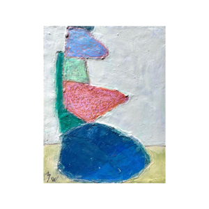"Bedside Roses" Original Mixed-Media Abstract on Panel by Zac Woodiel
