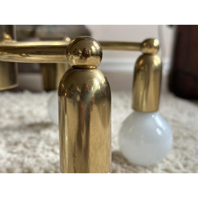 German Gold Metal Ceiling Lamp, 1980s For Sale - Image 16 of 18