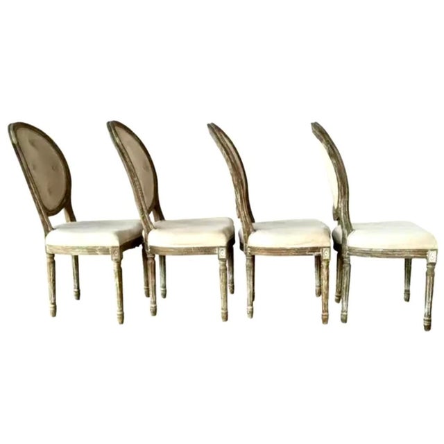 Louis XVI Style Dining Chairs Set of Four For Sale - Image 10 of 11
