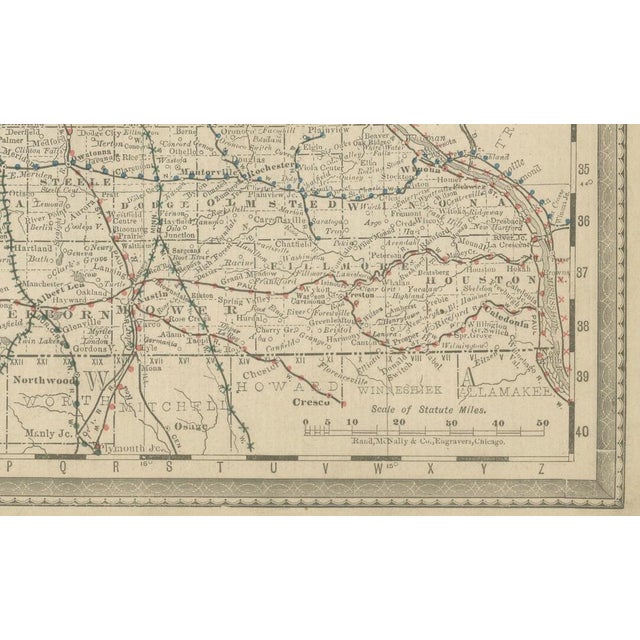 Antique Minnesota Map by Rand McNally, 1888 For Sale - Image 3 of 13