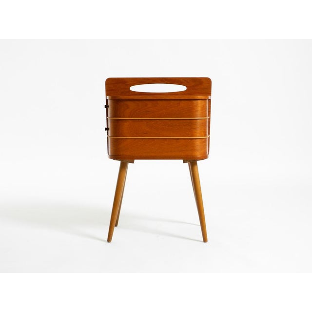 1950s Mid-Century Modern Teak Sewing Box with Hinged Compartments, 1950s For Sale - Image 5 of 18