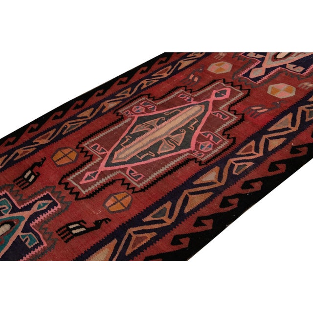 Mid-20th Century Vintage Kilim Runner Rug 4' X 10' 1''. For Sale - Image 10 of 13