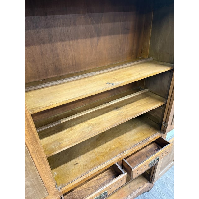 Antique Victorian Early American Quarter Sawn Oak Pie Safe For Sale - Image 13 of 16