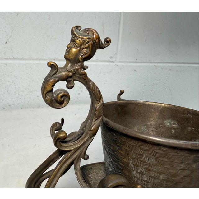 Victorian Antique 19th Century Bronze Victorian Sleigh Ring Holder Jewelry Jar Dish For Sale - Image 3 of 14