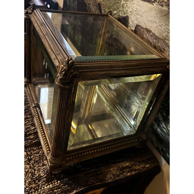 Metal Museum-Quality Antique French Gilt Bronze Vitrine – Signed Workshop "V" & Bench Marks For Sale - Image 7 of 11