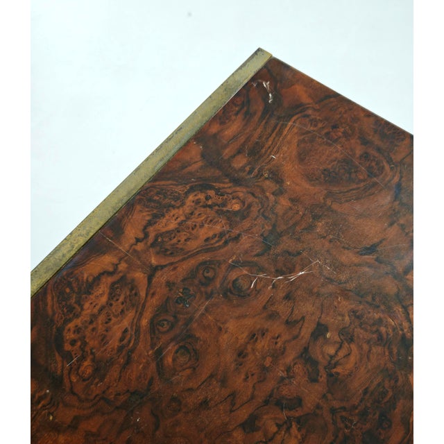 Mid-Century Modern Brass and Wood Coffee Tables, Italy, 1970s, Set of 3 For Sale - Image 13 of 14