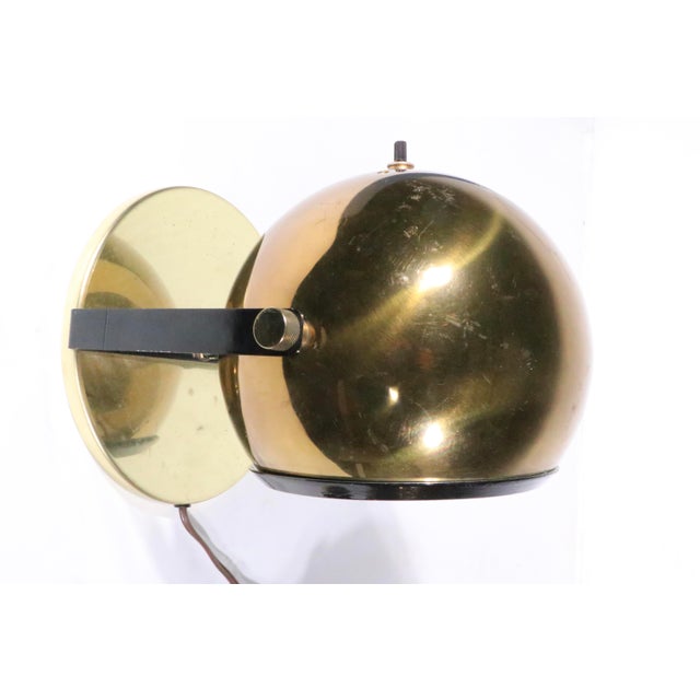 Mid 20th Century Mid 20th Century Mid Century Brass Ball Pin Up Sconces Wall Light Spotlight Light Table Lamps - Pair For Sale - Image 5 of 14
