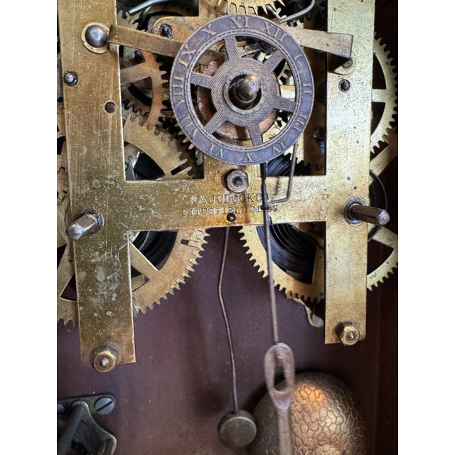 Victorian Antique Russell & Jones Parlor Mantel Clock With Alarm- “Chicago” Model For Sale - Image 3 of 11