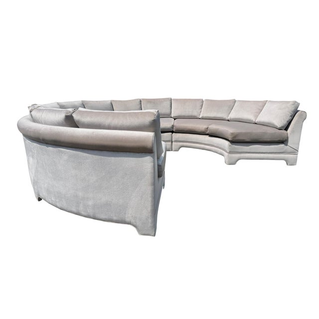Milo Baughman for Thayer Coggin Vintage Thayer Coggin for Milo Baughman Semi-Circular 3-Piece Sectional Sofa For Sale - Image 4 of 11