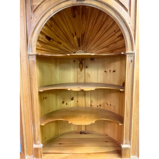 Harden Scrubbed Pine Shell Carved Corner Cabinets - A Pair For Sale In New York - Image 6 of 12