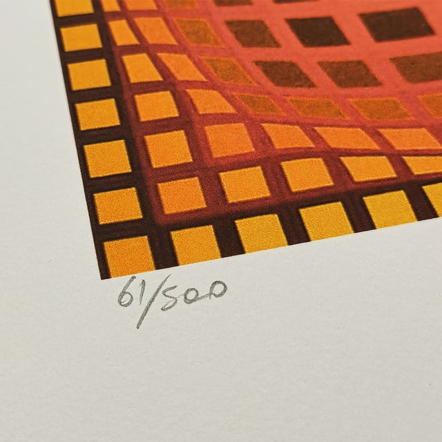 1970s 1970s After Victor Vasarely Limited Numbered Edition Lithograph. For Sale - Image 5 of 8
