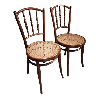 Antique Vienna Bentwood Chairs by Jacob & Josef Kohn, Austria, 1930s, Set of 2 For Sale