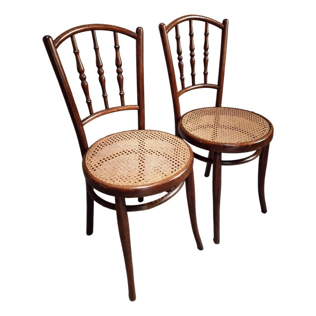 Antique Vienna Bentwood Chairs by Jacob & Josef Kohn, Austria, 1930s, Set of 2 For Sale