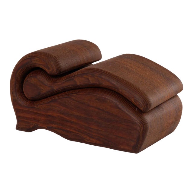 Vintage Carved Wood Puzzle Jewelry Box For Sale