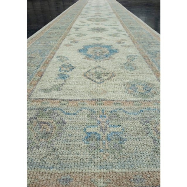 Textile Turkish Oushak Runner Rug 2'11" x 14'3" #17737 For Sale - Image 7 of 8