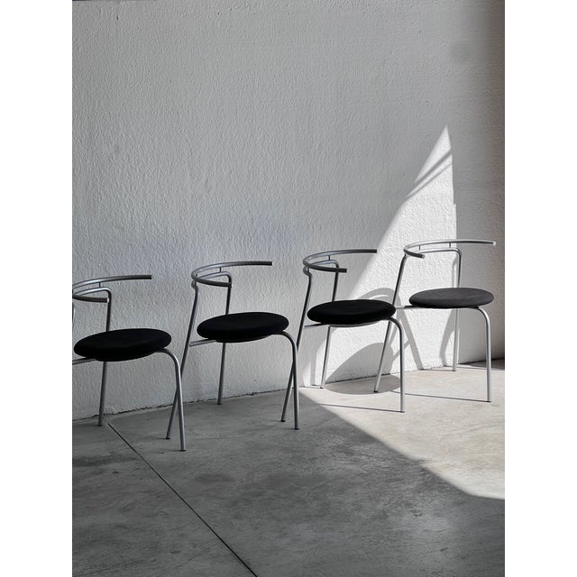 Stackable Chairs by Ross Littell for Atelier Areti, 1980s, Set of 4 For Sale - Image 9 of 10
