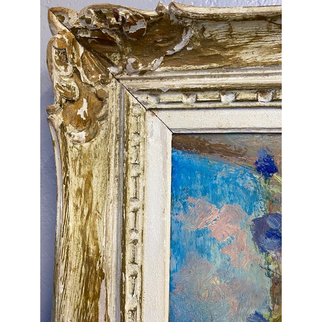 Early 1900s Original French Sunflower Still Life Oil Painting For Sale - Image 9 of 10