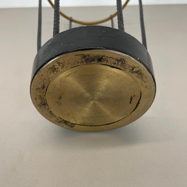 Mid-Century Bauhaus Style Brass and Metal Umbrella Stand, France, 1950s For Sale - Image 15 of 17