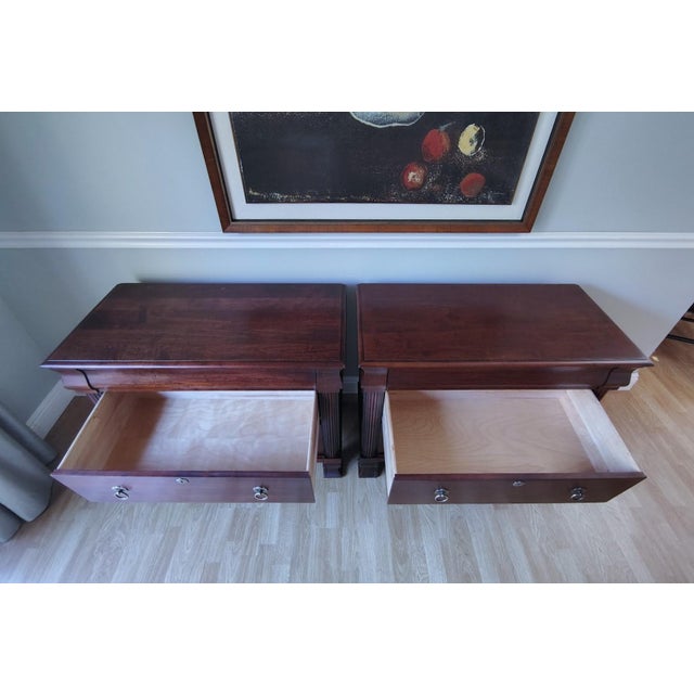 2000 - 2009 A Pair of British Classics Daryn Nightstands With Drawers by Ethan Allen For Sale - Image 5 of 13