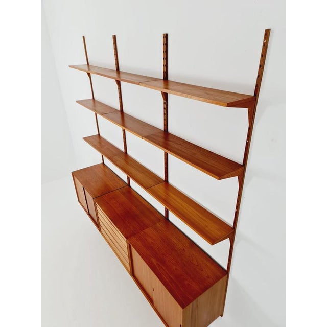 Large Mid-Century Danish Teak Wall Unit with 3 Cabinets by Poul Cadovius for Cado, Denmark, 1960s For Sale - Image 10 of 11