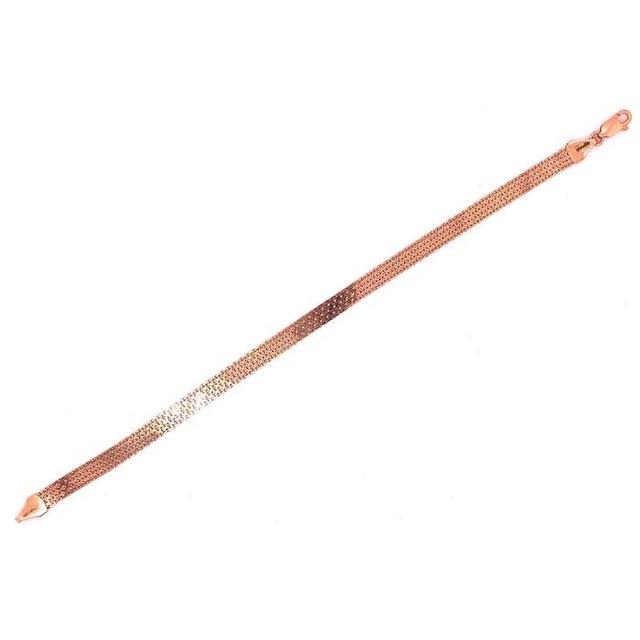 Modern 14 Karat Rose Gold Fancy Link Bracelet, Italian For Sale - Image 3 of 7