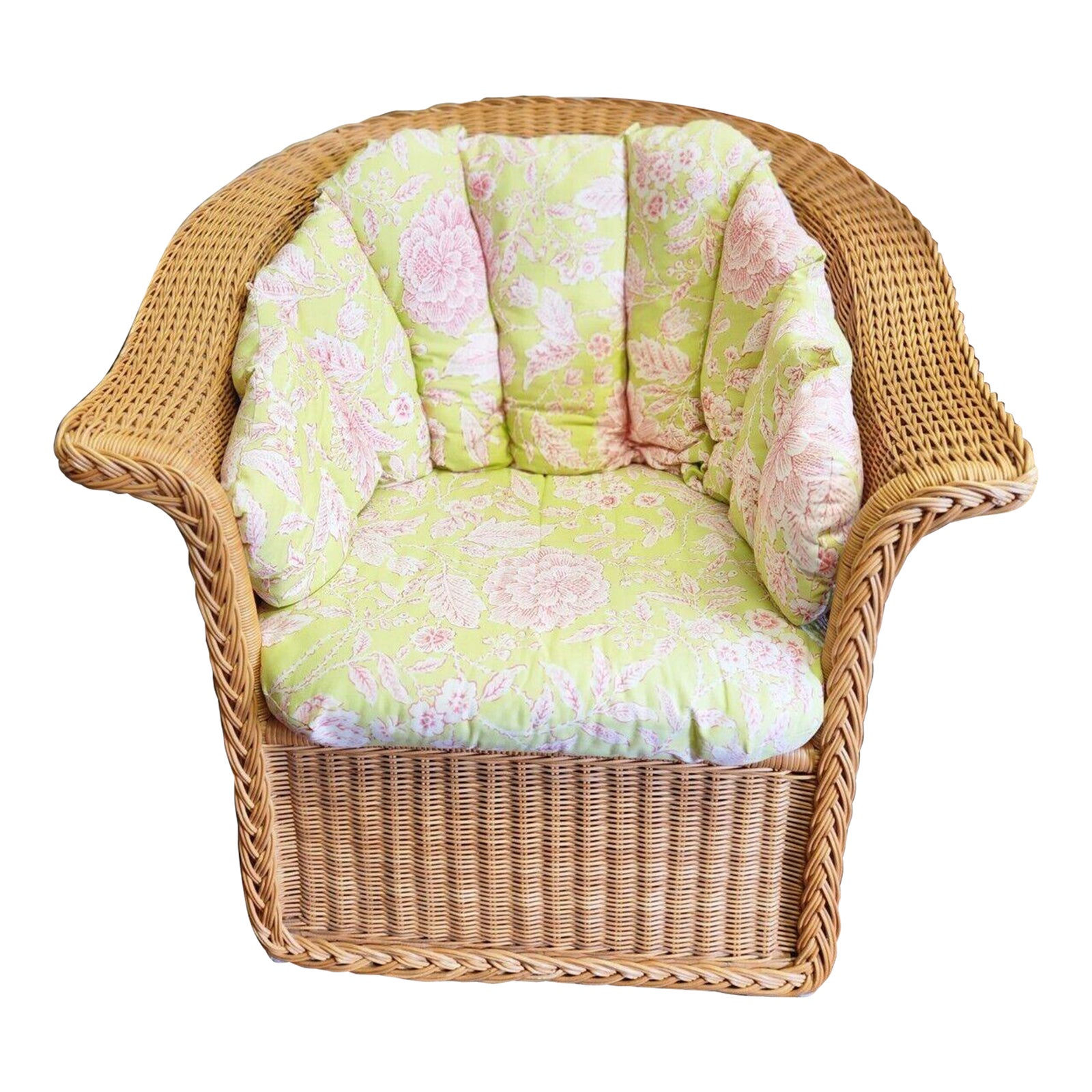 Vintage Large West Germany Wicker Rattan Lounge Chair Chairish