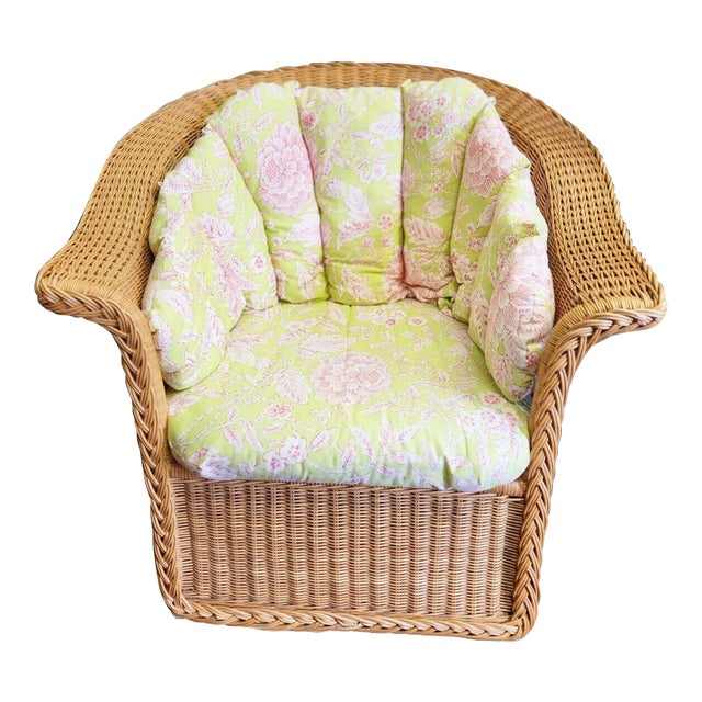 Vintage Large West Germany Wicker Rattan Lounge Chair Chairish