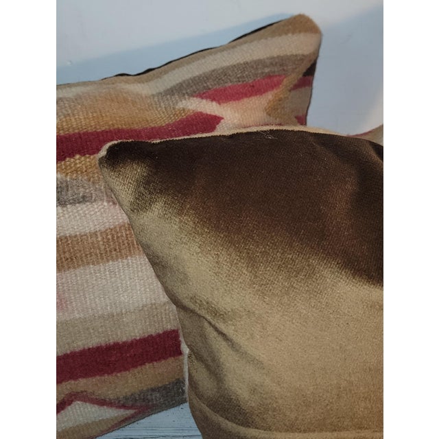 Pair of Hand Woven Soft Wool Pillows- A Pair For Sale - Image 4 of 6