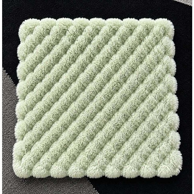 Textured Green Decorative Throw Pillow 16x16 Inches For Sale In Sacramento - Image 6 of 10
