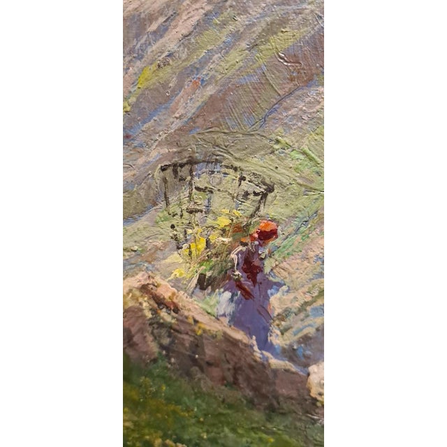 Forest Green Giuseppe Gheduzzi, Landscape, Early 1900s, Oil on Wood, Framed For Sale - Image 8 of 18