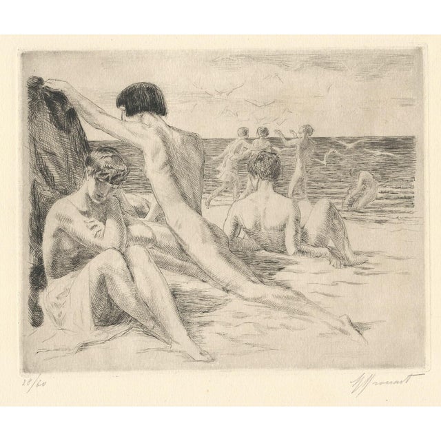 Raphaël Drouart, Before the Sea, Nude, 1920s, Etching For Sale - Image 12 of 12