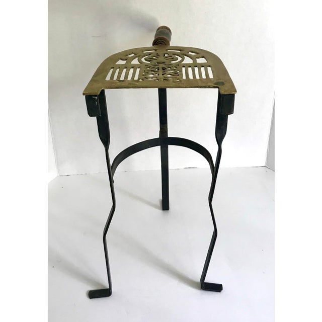 Antique Brass and Iron Fireplace Kettle Stand Chairish