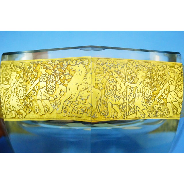 Vintage Crystal and Gold Centerpiece Vase by Ludwig Moser, 1940s For Sale - Image 15 of 18