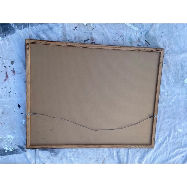 Nautical Seascape Fishing Boats Framed Vintage Oil on Board For Sale In Seattle - Image 6 of 9