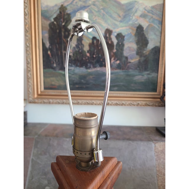 Mid-Century Modern Vintage Mid-Century Modern Sculpted Bentwood & Brass Table Lamp For Sale - Image 3 of 16