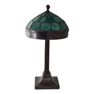 Swedish Art Nouveau Copper and Wrought Iron Table Lamp, 1890s For Sale