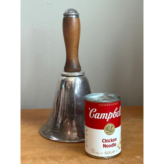 Mid-Century Modern Vintage Silver and Wood Nautical Bell Cocktail Shaker For Sale - Image 3 of 12