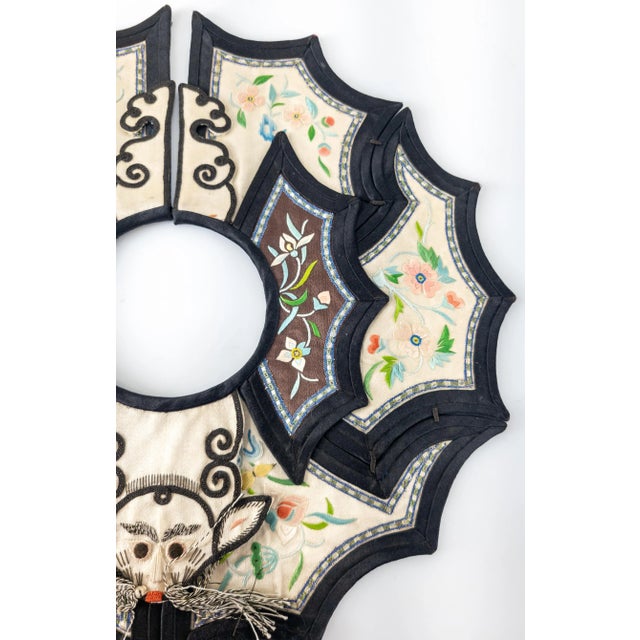 Textile 19th Century Chinese Silk Embroidered Child's Robe Collar With Mouse For Sale - Image 7 of 10