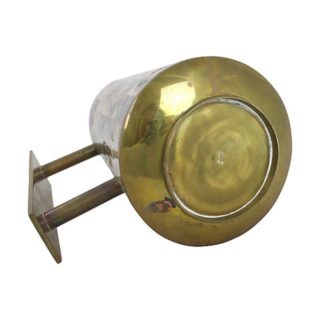 Mid 20th Century Mid-Century Inlaid Abalone Brass Pitcher For Sale - Image 5 of 7